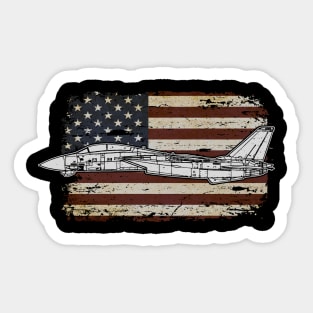 F-14 Tomcat Fighter jet Airplane Aircraft Plane American America Flag Sticker